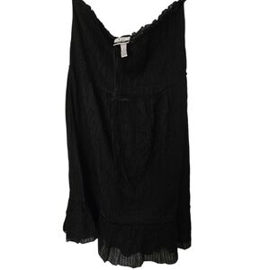 CZ Black Ruffled Swim Cover Up Size 2x